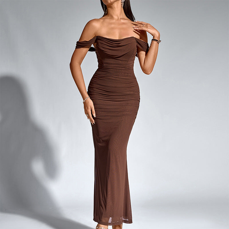 EUNOIA™ - Robe Sirène Élégante Épaules Dénudées et Dos Nu