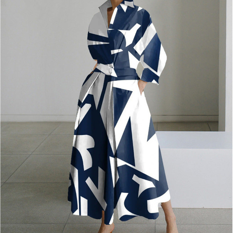 SOFER™ - Robe longue élégante portefeuille à col
