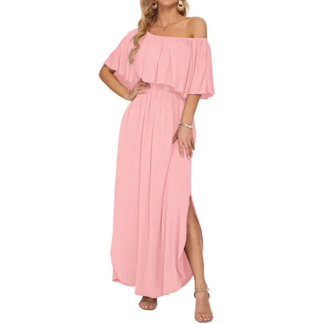 FLORENTINE™ – Robe longue à volants et épaules dénudées