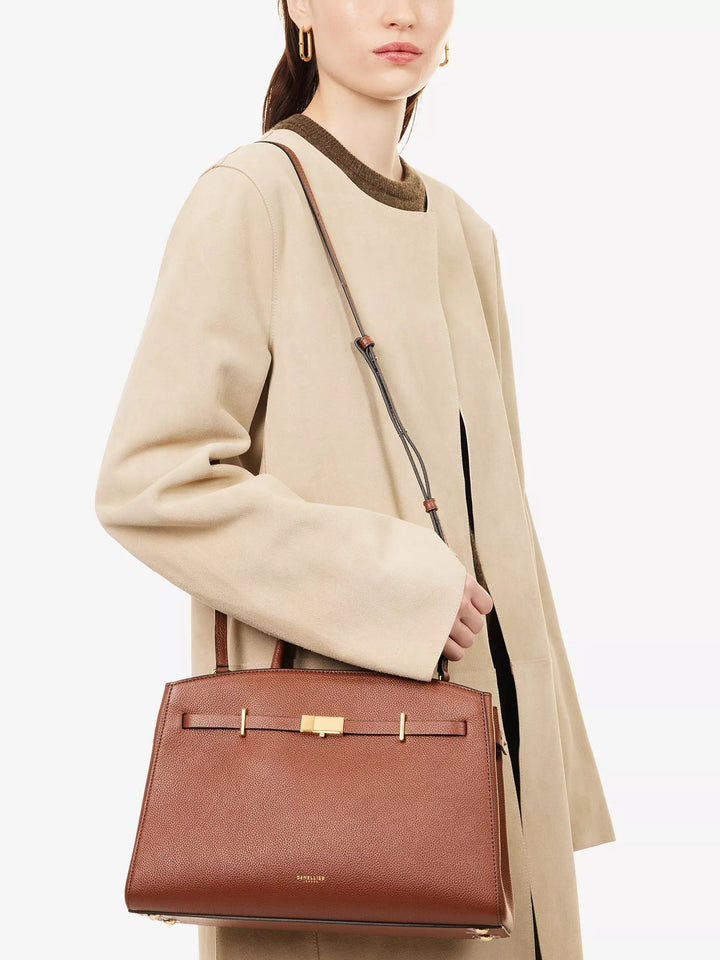 Amélisse - Sac à main chic en cuir mi-long