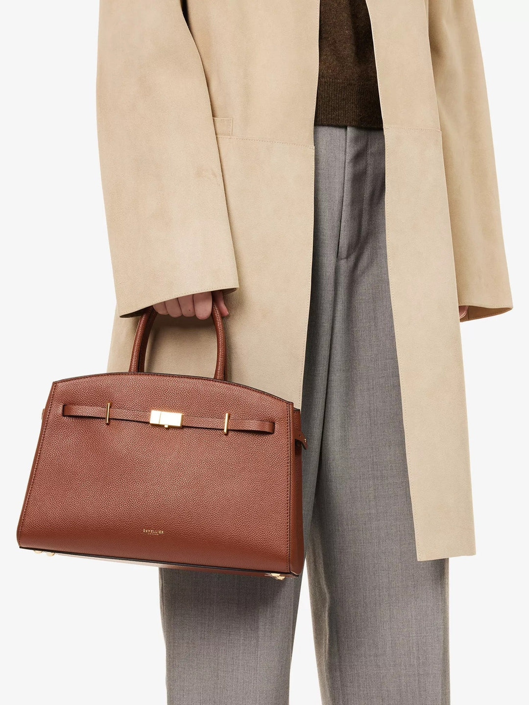 Amélisse - Sac à main chic en cuir mi-long