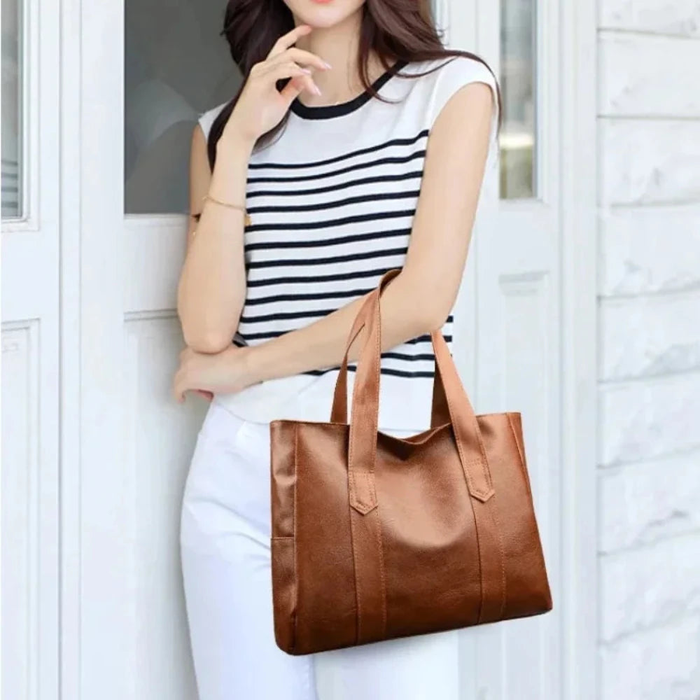 Susan - Sac porté épaule en cuir de luxe minimaliste
