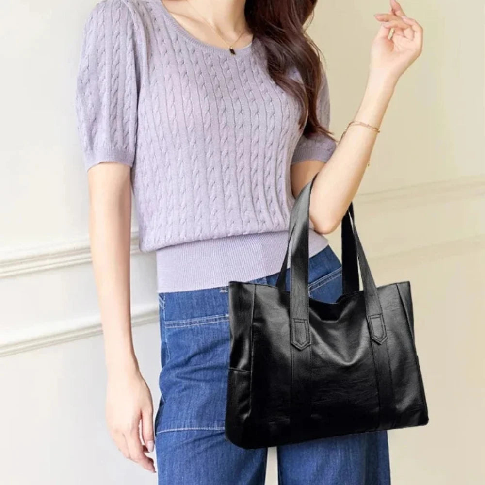 Susan - Sac porté épaule en cuir de luxe minimaliste