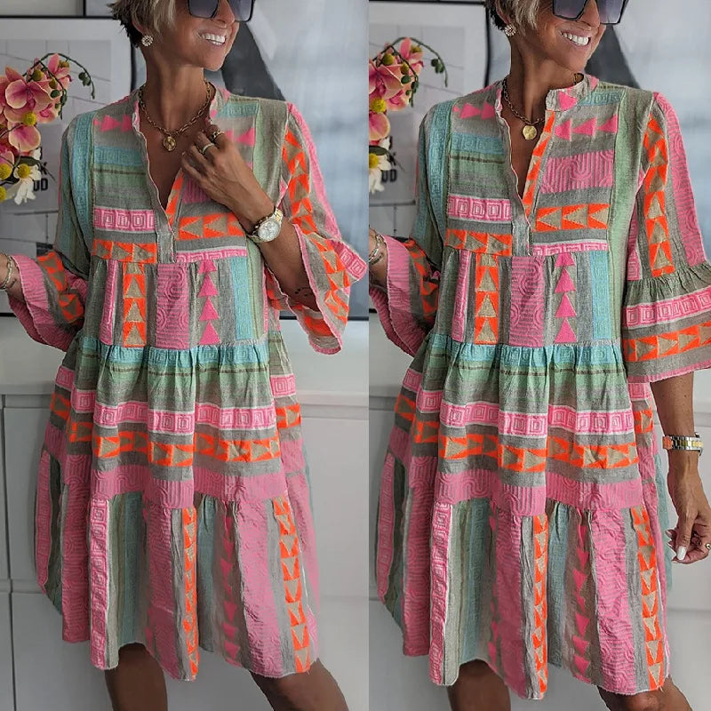 Kiki | Robe midi élégante de printemps (Presque épuisé)