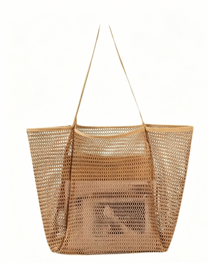 Sac de plage en maille grande capacité style bohème