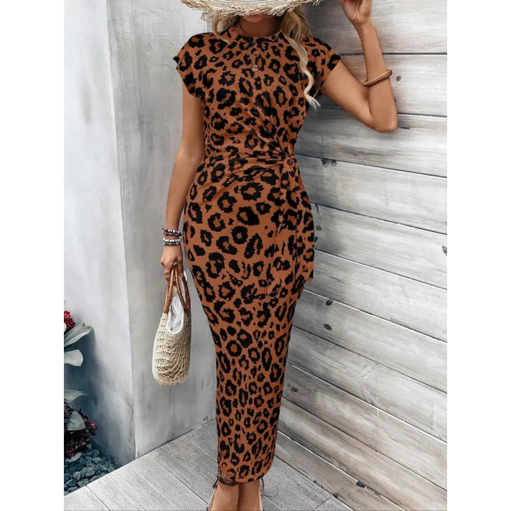 FELICIATI™ – Robe fourreau chic à manches volantées et col rond