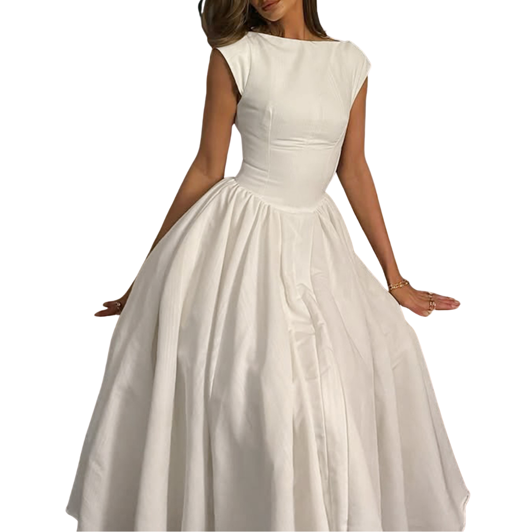 CLARISSA™ – Robe longue chic Bardot dos nu