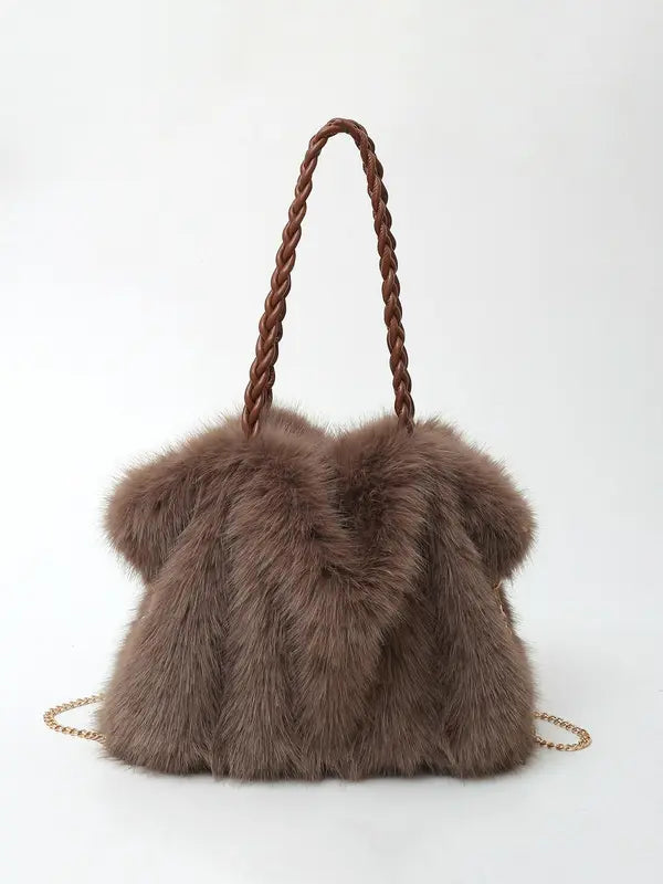 Charlotte - Sac fourre-tout à bandoulière en velours peluche polyvalent