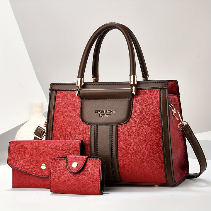 Luna - Élégant ensemble de 3 sacs en cuir