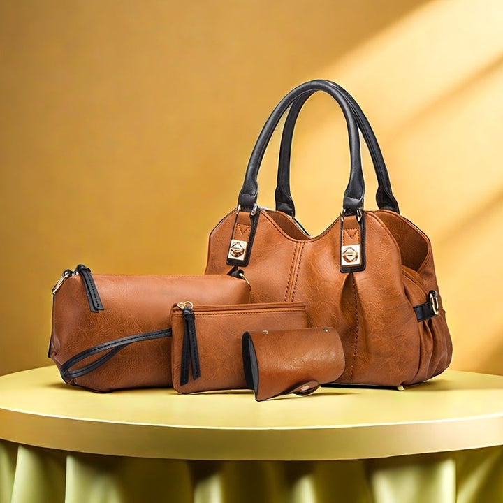 Zoe – Ensemble de 4 sacs en cuir vintage