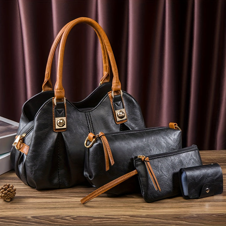 Zoe – Ensemble de 4 sacs en cuir vintage