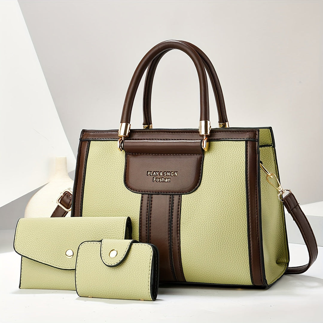 Luna - Élégant ensemble de 3 sacs en cuir