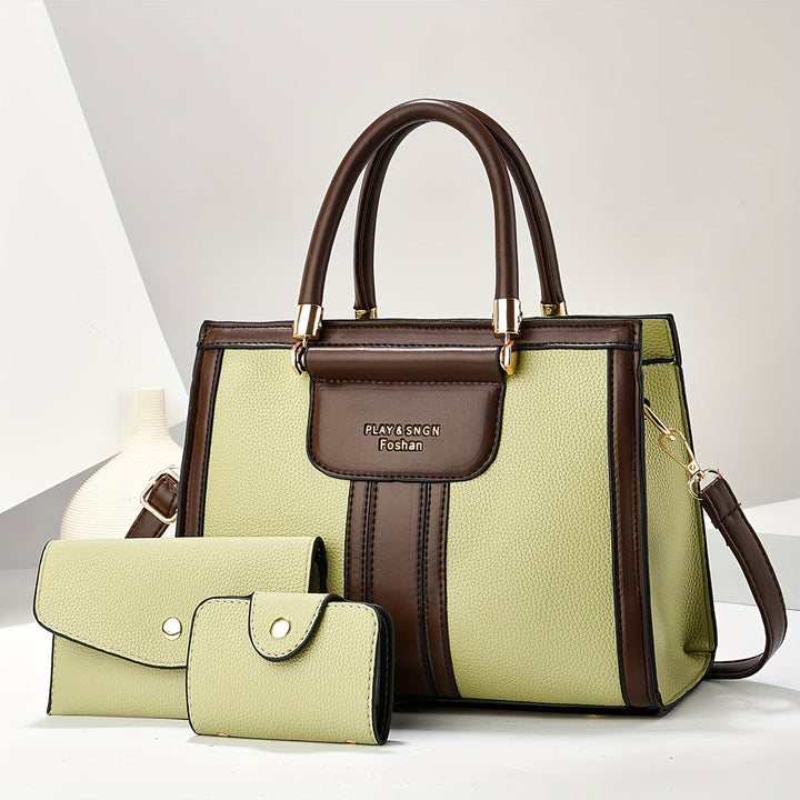 Luna - Élégant ensemble de 3 sacs en cuir