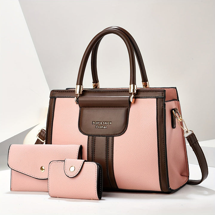 Luna - Élégant ensemble de 3 sacs en cuir