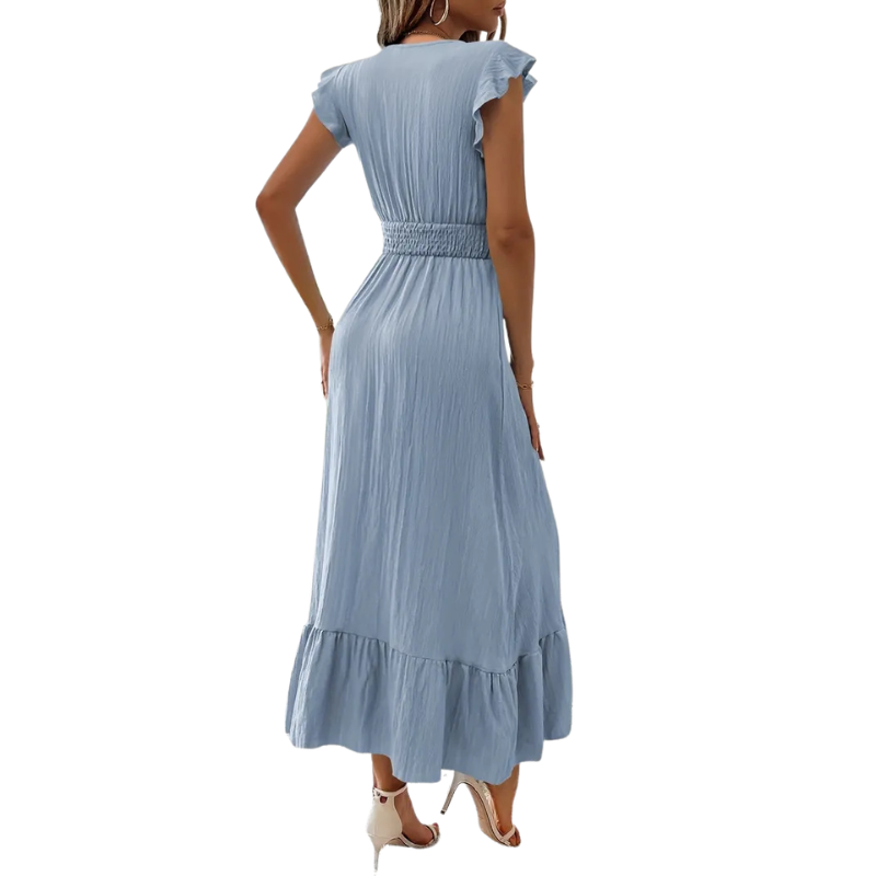 CATALINA™ – Robe longue élégante à col en V froncé