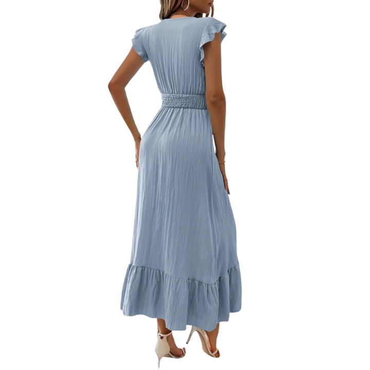 CATALINA™ – Robe longue élégante à col en V froncé