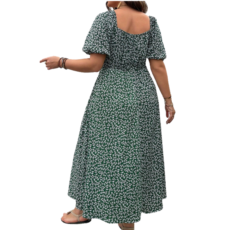 SERENE™ – Robe fleurie grande taille élégante à nouer devant