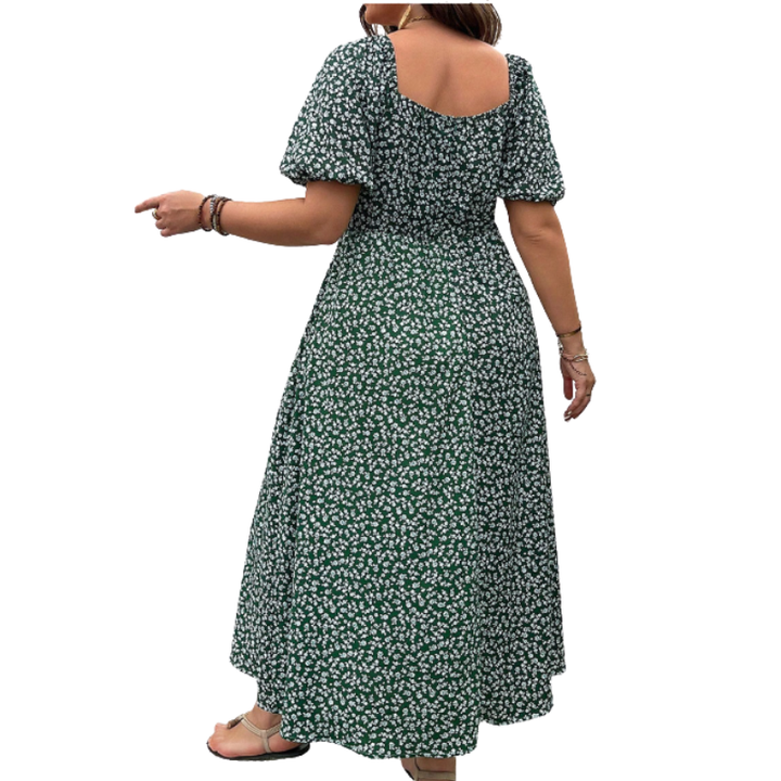 SERENE™ – Robe fleurie grande taille élégante à nouer devant