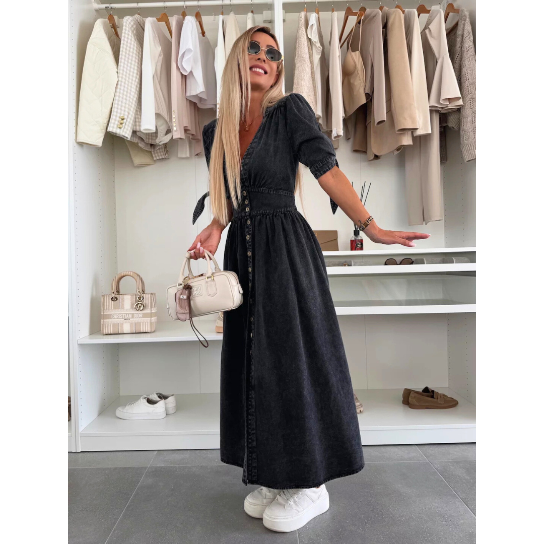 Felicity | Robe en jean à col en V