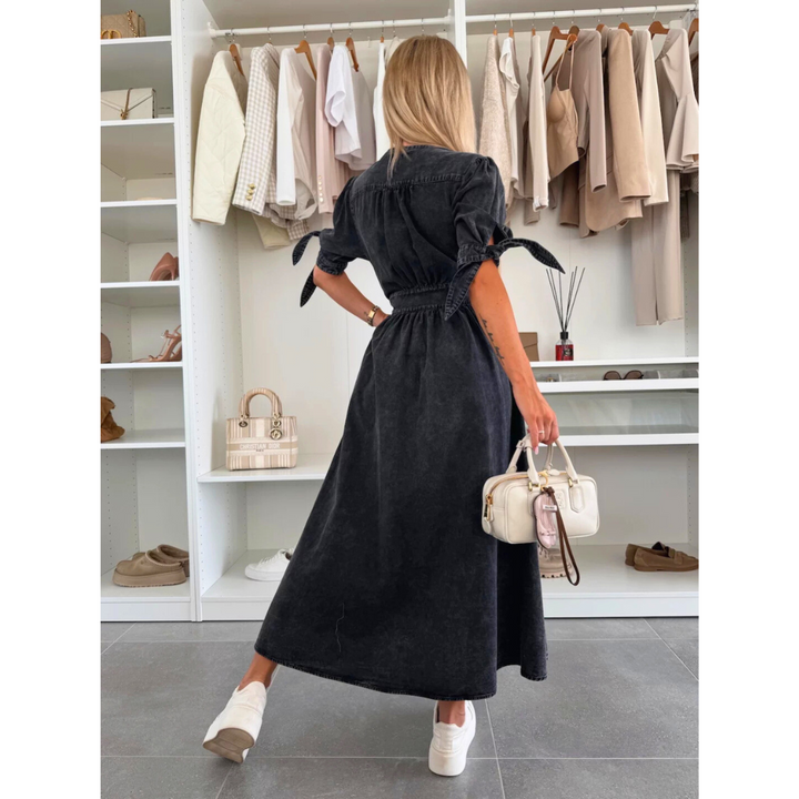 Felicity | Robe en jean à col en V