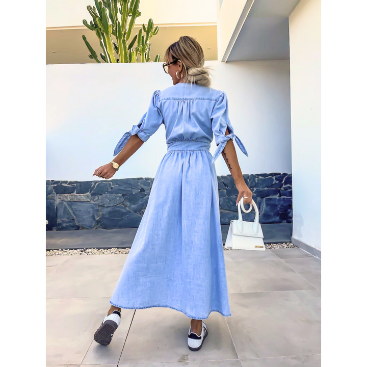 Felicity | Robe en jean à col en V