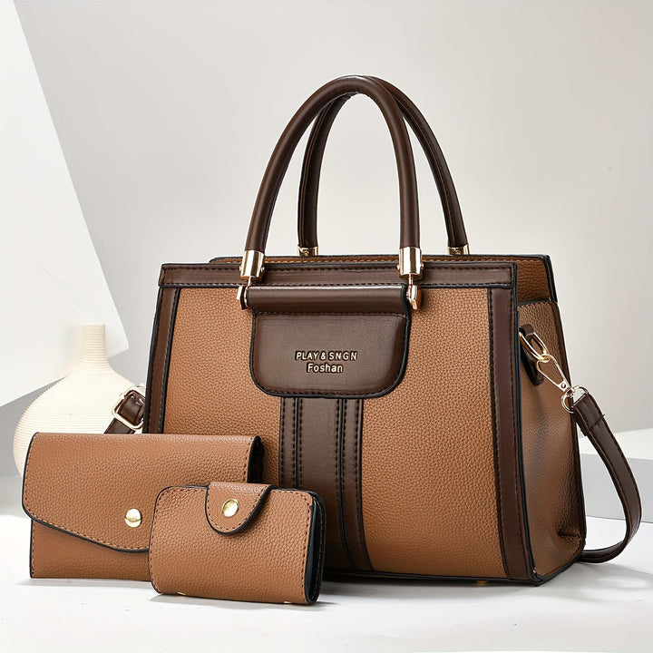 Luna - Élégant ensemble de 3 sacs en cuir