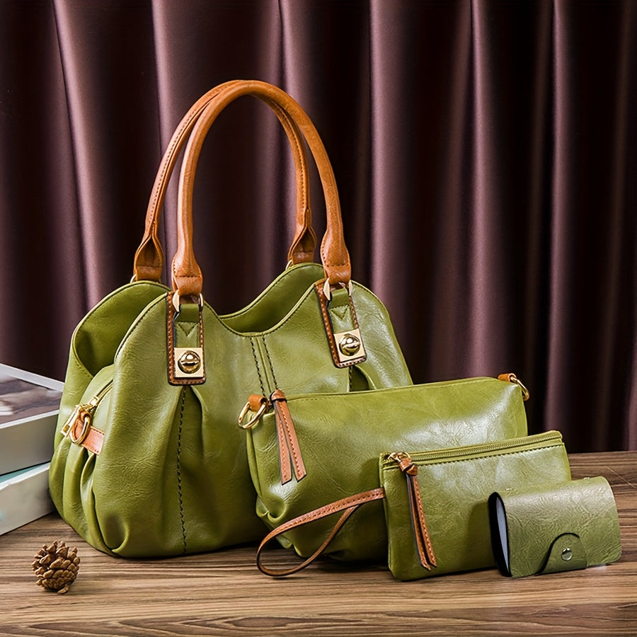 Zoe – Ensemble de 4 sacs en cuir vintage