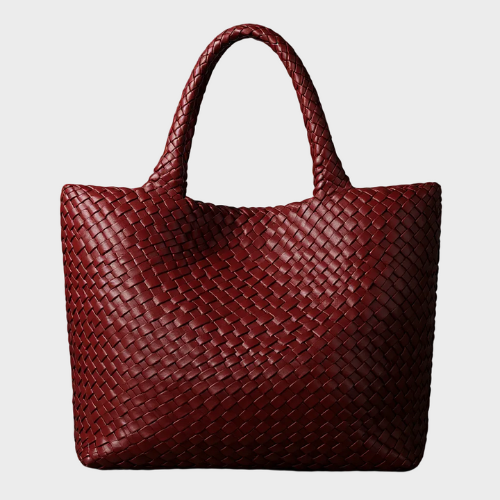 Sac fourre-tout Lana en cuir végétalien tissé main