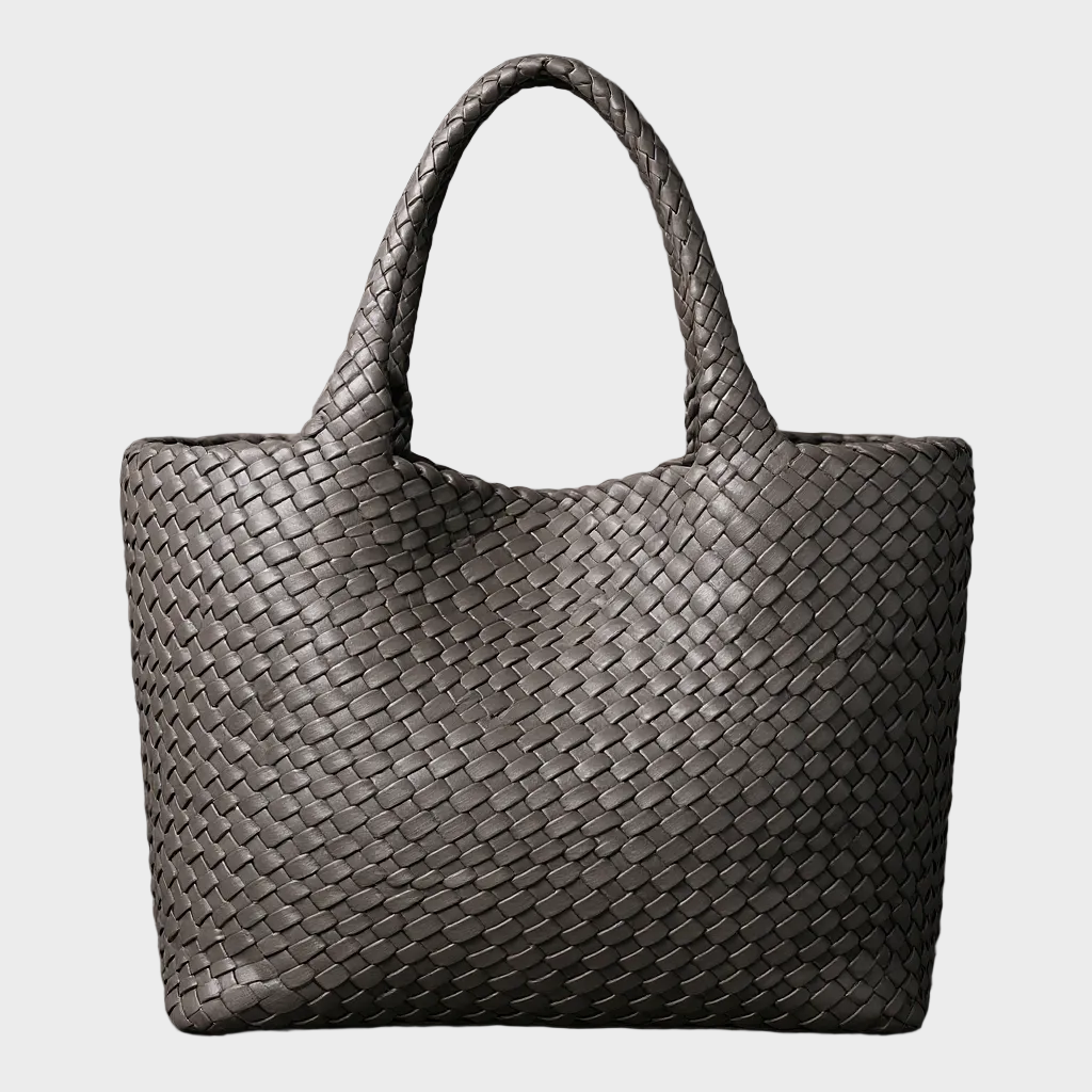 Sac fourre-tout Lana en cuir végétalien tissé main