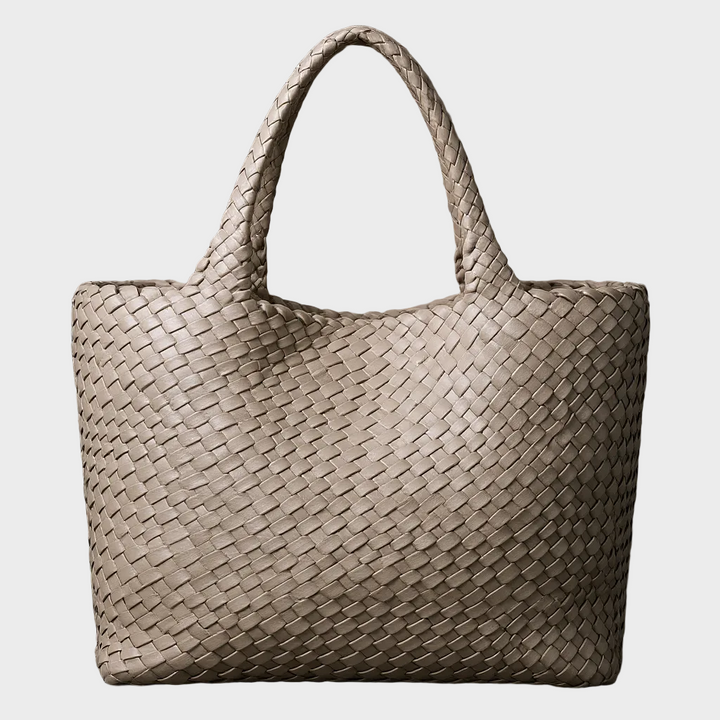 Sac fourre-tout Lana en cuir végétalien tissé main
