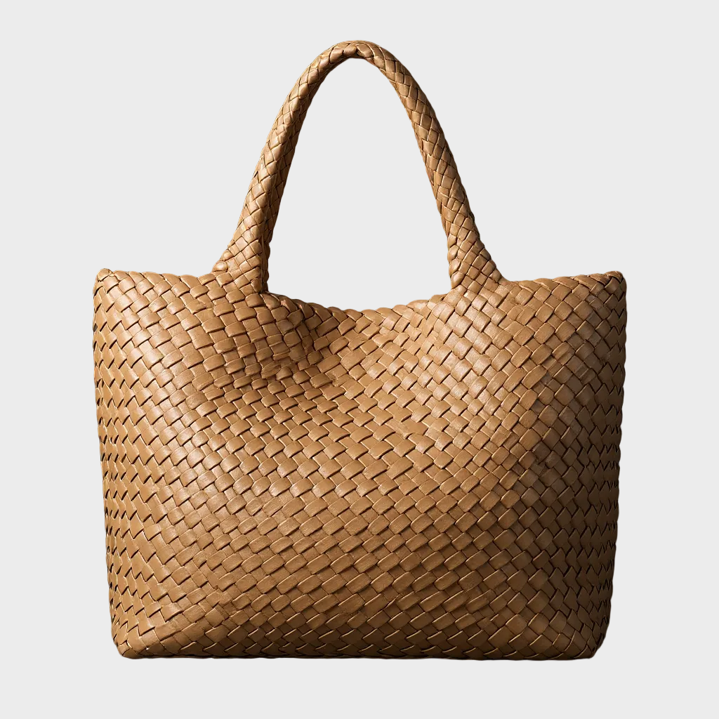 Sac fourre-tout Lana en cuir végétalien tissé main