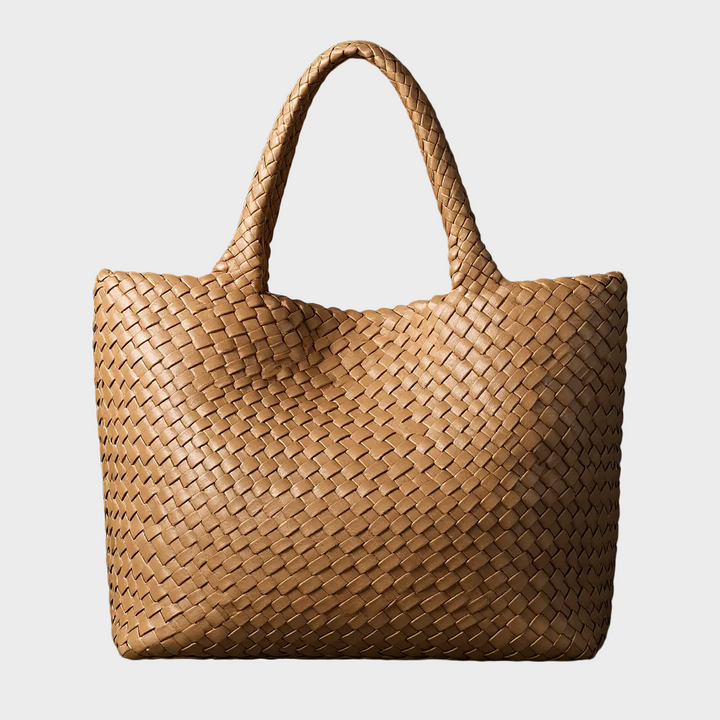 Sac fourre-tout Lana en cuir végétalien tissé main