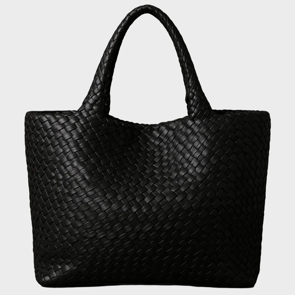 Sac fourre-tout Lana en cuir végétalien tissé main