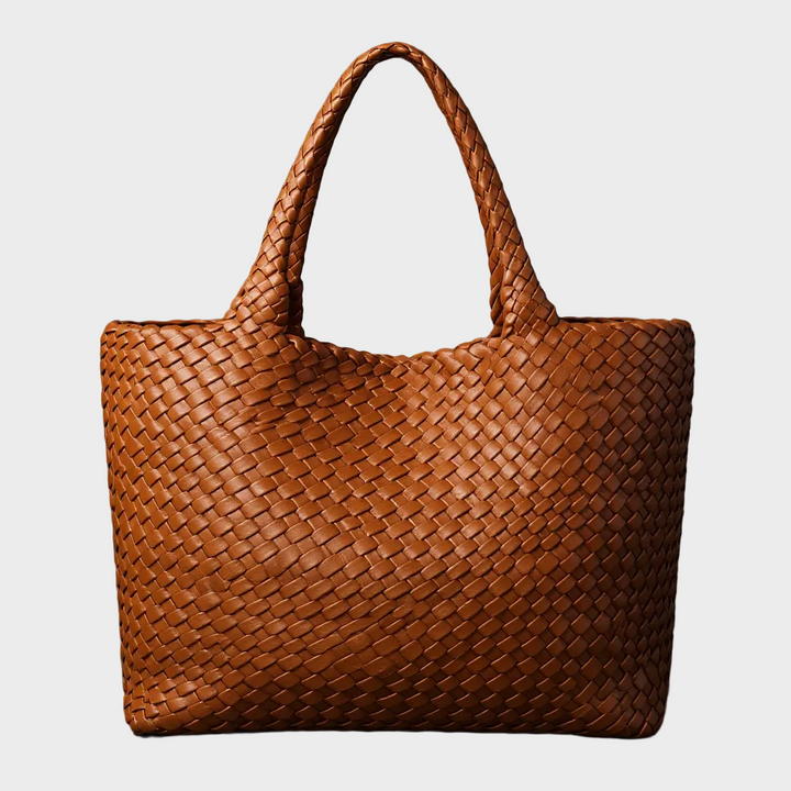 Sac fourre-tout Lana en cuir végétalien tissé main