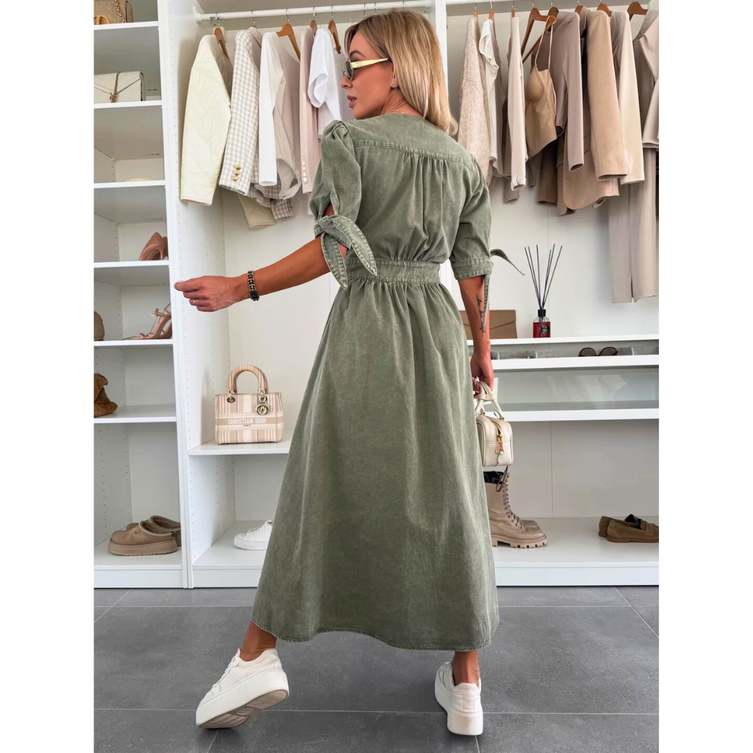 Felicity | Robe en jean à col en V