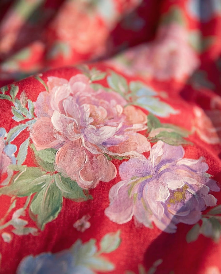 Minelda | Robe fleurie élégante à col en V