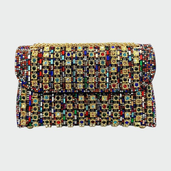 Laviera - Sac porté épaule Chic avec chaîne et diamants colorés
