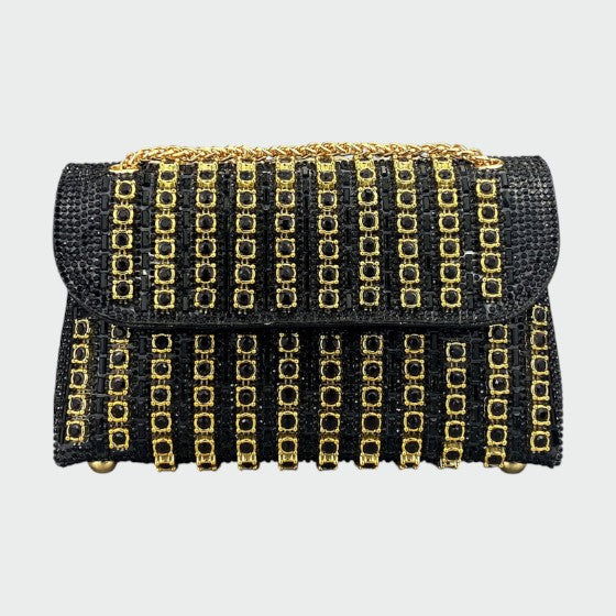 Laviera - Sac porté épaule Chic avec chaîne et diamants colorés
