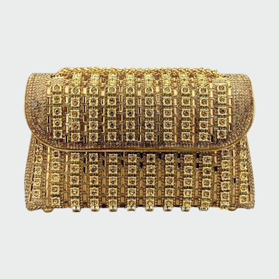 Laviera - Sac porté épaule Chic avec chaîne et diamants colorés