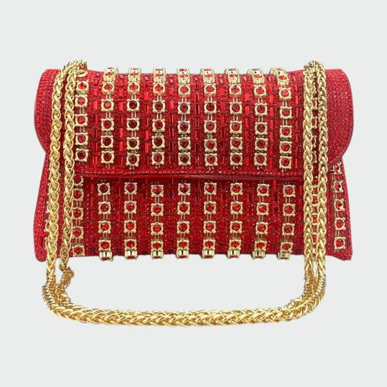 Laviera - Sac porté épaule Chic avec chaîne et diamants colorés