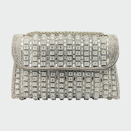 Laviera - Sac porté épaule Chic avec chaîne et diamants colorés