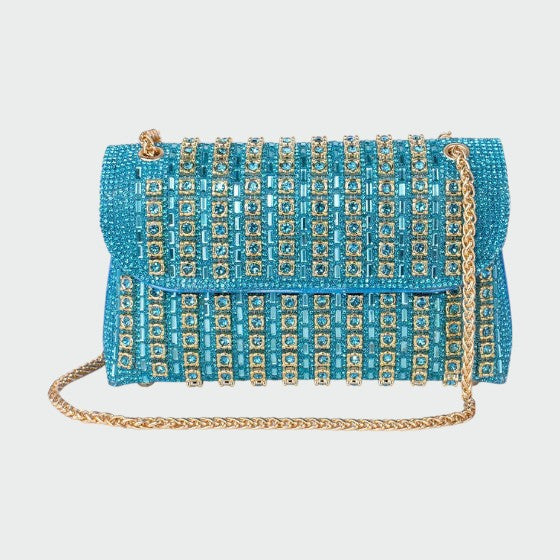 Laviera - Sac porté épaule Chic avec chaîne et diamants colorés