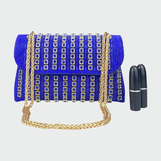 Laviera - Sac porté épaule Chic avec chaîne et diamants colorés