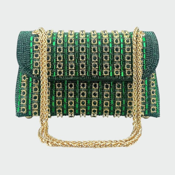 Laviera - Sac porté épaule Chic avec chaîne et diamants colorés