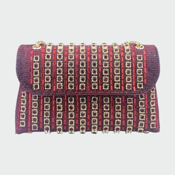Laviera - Sac porté épaule Chic avec chaîne et diamants colorés