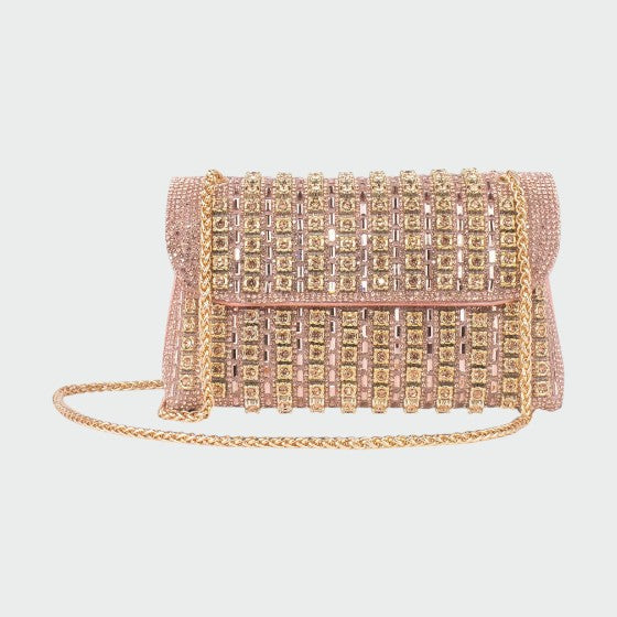 Laviera - Sac porté épaule Chic avec chaîne et diamants colorés