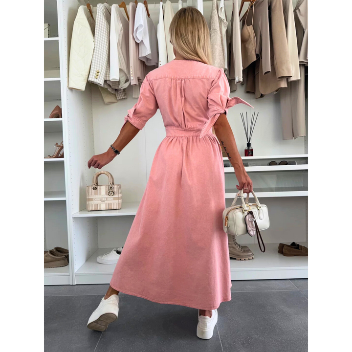 Felicity | Robe en jean à col en V
