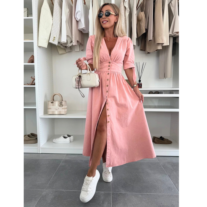 Felicity | Robe en jean à col en V