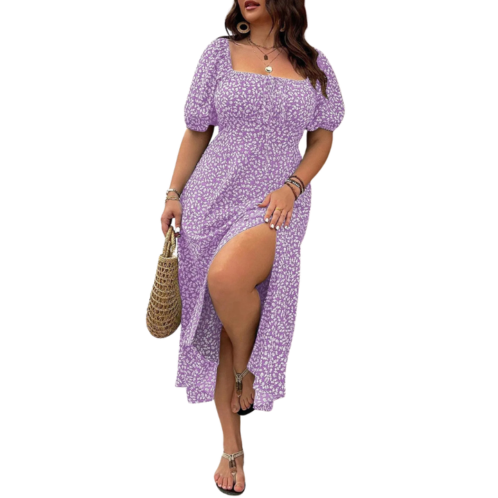 SERENE™ – Robe fleurie grande taille élégante à nouer devant